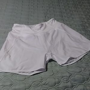 White Running Shorts with zippered security pocket  😍  3/$21